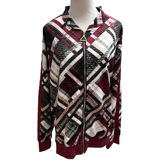 Ashley Stewart Sport Womens Size 30/32 - 5X Jacket Multicolor Plaid Full Zip NWT - Picture 5 of 10